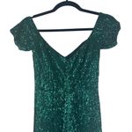 Abyss By Abby Boston Gown Green Sequins Off Shoulder Long Train Pageant Small S Photo 5