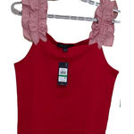 Tommy Hilfiger  Women's  Ruffle Strap Tank  Red Top Size L Photo 0