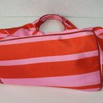 Kate Spade Womens Bow Bag Red Pink Striped Ribbon Nylon Tote Handbag Purse Photo 2