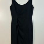 Milly Black Ruched Sleeveless Sheath Midi Dress Size Large Photo 0