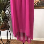 Slny Dress Size 10 Cut Out Halter Neck High And Low Purple Open Zipper Hot Pink Photo 2