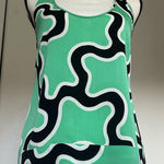 Diane Von Furstenberg  DVF Bastiaan Green Silk Tank Top Size 8 Photo 0