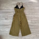 ZARA Basics Collection Olive Green Silky Jumpsuit, Size Small Photo 1