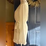 Lulus Embrace Your Beauty Ivory Pleated Long Sleeve Skort Romper Chiffon Large Photo 2