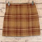 Forever 21  Mini Skirt Wool Blend Plaid Tan/Rust-XS Photo 0