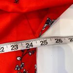 Bryn Walker Orange Red Floral Pants Set Button Down Blouse Crop Pants EUC Sz S/M Photo 15
