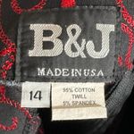 Vintage B&J Black Red High Waisted Twill Retro Dress Pants Size 14 Photo 3