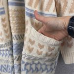 Pink Rose  Women's Long Sleeve Geometric Cardigan Sweater Size L Photo 2