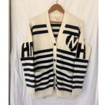 Maje Murmur Embroidered Wool Blend Cardigan Ecru Thick Open Front Size 1 Small Photo 5