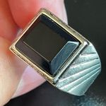 Black obsidian S925 antique silver ring size 9.25 Photo 4