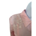 Stetson Pink Long Sleeve Floral Embroidery Button-up Shirt Medium, Equestrian Photo 4