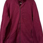 Eddie Bauer Women Full Zip Fleece Sweater Jacket Mock Neck Size 2XL Burgundy Photo 0