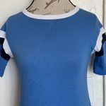 J.Crew  Womens Blouse Sz XXS Randy Raglan Tee Shirt Baseball Short Sleeve Striped Photo 3