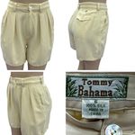 Tommy Bahama Silk Pale Yellow Casino Deck Pleated 4 Pocket Shorts Womens 6 Photo 1