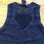 Athleta Oxygen Two Toned Tank Seamless Lasercut Navy Photo 2