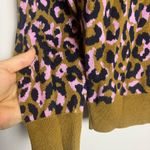 J.Crew  Leopard Print Crewneck Sweater in Mod Leopard Bronzed Moss Pink Wool Photo 7
