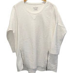 Neon Buddha Waffle Textured Crewneck Sweatshirt Large EUC White Photo 0