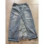High Rise Denim Skirt Womens Size Medium Slit Southwestern Western Desert Boho Blue Photo 2