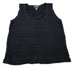 Banana Republic Factory Y2k Crinkle Stretch Cropped Black Textured Tank Top M Photo 0