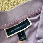 Karen Scott  Polo Shirt Short Sleeve Lavender Purple Button Up Casual Small GUC Photo 2