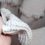 Free People Womens Pullover Sweater Ivory Cold Shoulder V Neck Ribbed Fringe S Photo 8