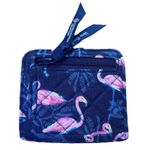 Vera Bradley NWOT  RFID Flamingo Party Pink Navy Blue 2-fold Wallet Photo 1
