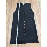 Stephanie Andrews Black Wool Blend Long Knit Vest Dress Gold Buttons Size S Photo 3