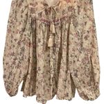 Cleobella  Helena Babydoll Blouse in Ivory and Pink Floral Women’s Size S Photo 4