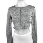 Boohoo NEW Women's Gray Exposed Seam Long Flare Sleeve Shirt Crop Sweater Top 4 Photo 0