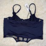 Tic Toc NWT  Navy embroidered floral corset top size M Photo 1