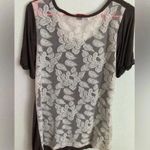 BKE  Y2K Lace Back Blouse Size Medium Brown Photo 2