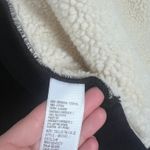 James Perse Women's High Pile Fleece Trim Hooded Cardigan Black Sz 2 (M) Photo 3