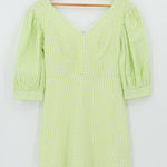 Urban Outfitters  Green Gingham Puff Sleeve Mini Dress Cottage Country Size M Photo 0