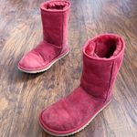 UGG  • Classic Short Boot 5825 burgundy maroon pink suede sheepskin shearling mid Photo 0
