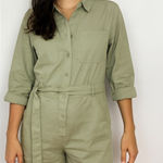 The Drop Green Denim Romper Trendy Photo 0