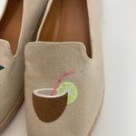 J Crew Beige Tan Tropical Embroidered Palm Tree Coconut Slip On Espadrilles Green Size 8 Photo 7