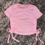 Love, Fire  Pink Ruched Side Crop Top Photo 0