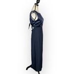 Maggy London Midi Dress Women's 6 Navy Blue Tie Back Column Sleeveless Gown Photo 3