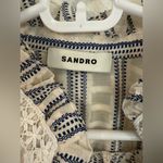 Sandro Striped Guipure Lace Trim Short Top Blouse Size 4 Small EUC Photo 7