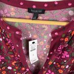 Talbots NWT  Floral Belted Midi Dress Burgundy Small Burgundy Stretch Comfy Chic Photo 5