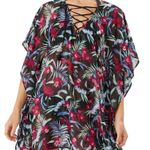 Tommy Bahama  Midnight Orchid Lace Up Tunic Size Small Medium NWT Coverup Photo 0