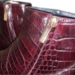 Club Monaco Trycia Dark Burgundy Crocodile Leather Ankle Boots 36 Made In Italy Photo 1