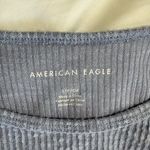 American Eagle Blue Short Sleeve Ribbed Crop Top Women's Small Photo 3