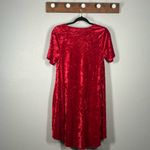 L&B Red Velour Swing Dress Size Small Valentines Photo 2