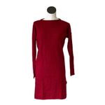 ZARA NWOT  Boat Neck Long Sleeve Super Soft Midi Dress Stretch Red Medium Photo 2