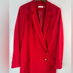 Calvin Klein 10 Sharp Vibrant Red Classic Wrap Over Pocketed Coat Dress Photo 2