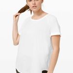 Lululemon Womens White Open Up Tie Back Flowy Athletic Workout Short Sleeve Tee Photo 2