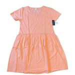 Melrose and Market  dress coral orange v‎ neck organic cotton large NWT Photo 0