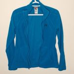 The North Face teal fleece zip up jacket size S Photo 3