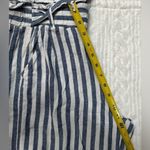 Jolt Paper Bag Linen Blend Blue White Striped Casual Pant’s Size Medium Photo 10
